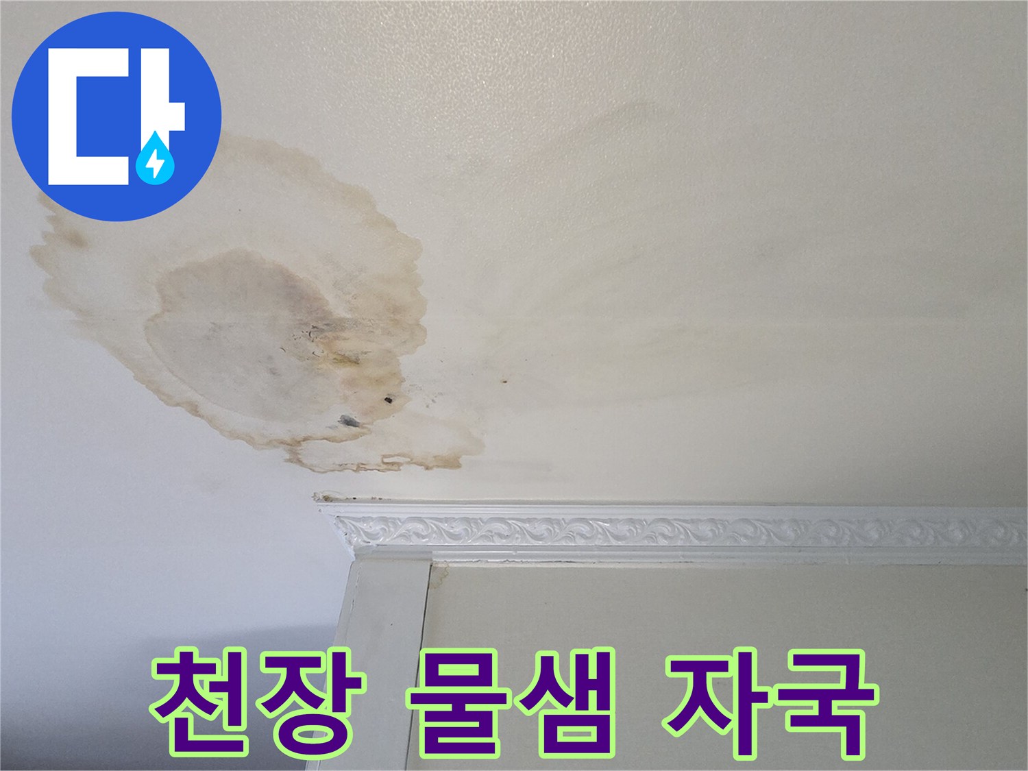 천장에-발생한-갈색의-누수-얼룩