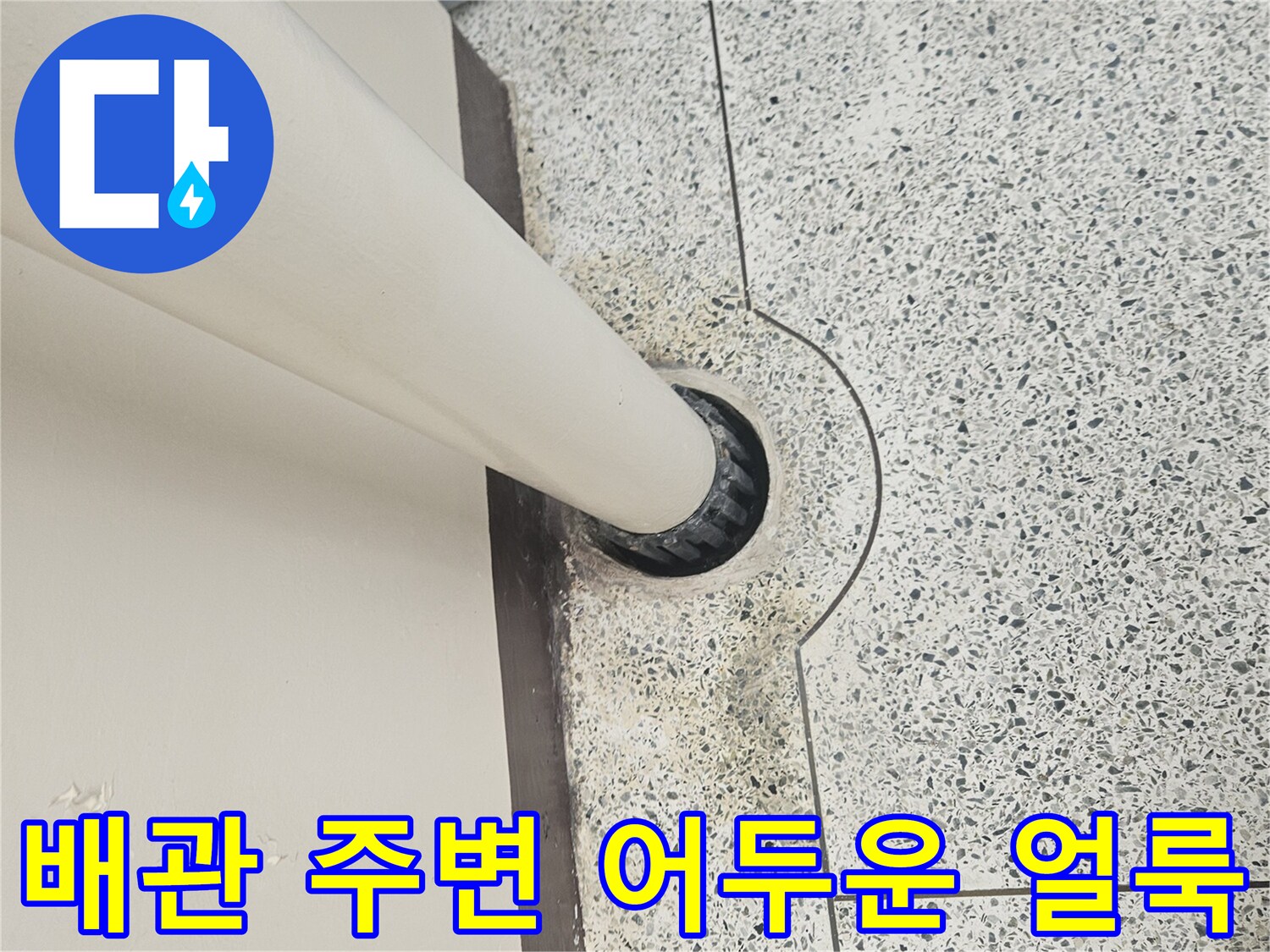 하수구-배관-통로-주변의-습한-상태를-보여주는-사진