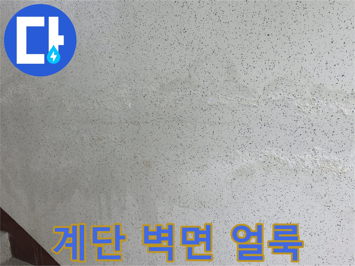 송파구 아파트 계단 벽면의 젖은 얼룩 상태