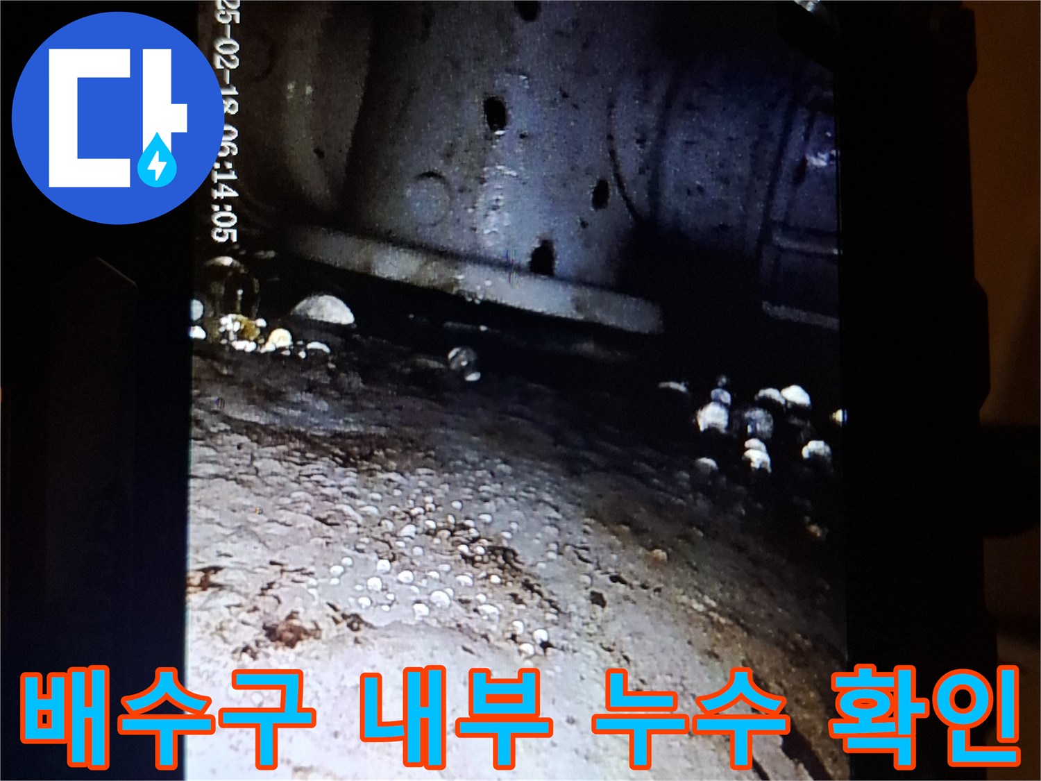 내시경-촬영-욕실-배수구-주변-습기-상태