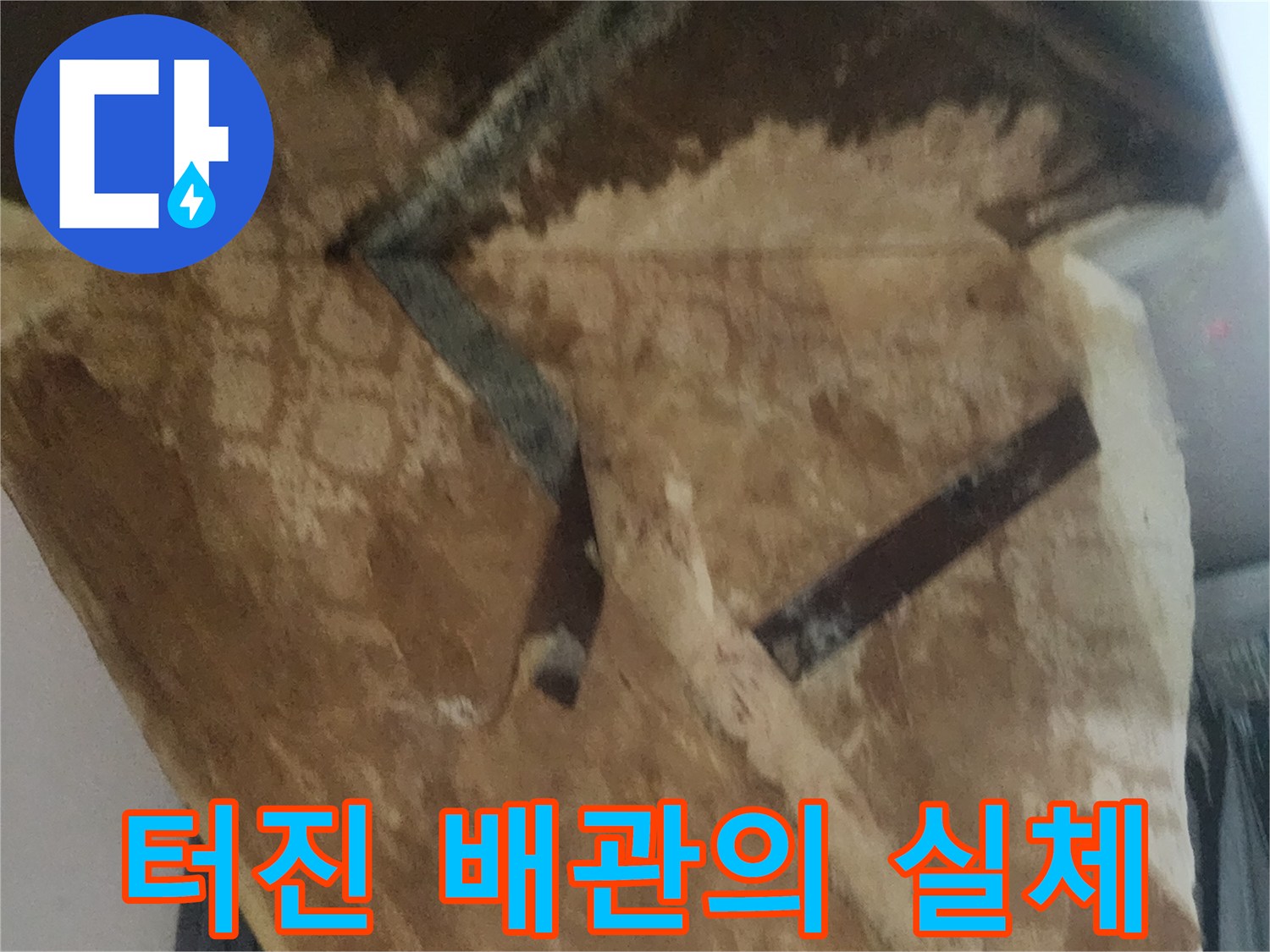 배관 파손 부위와 젖은 주변 토사-양천구 작업 기록