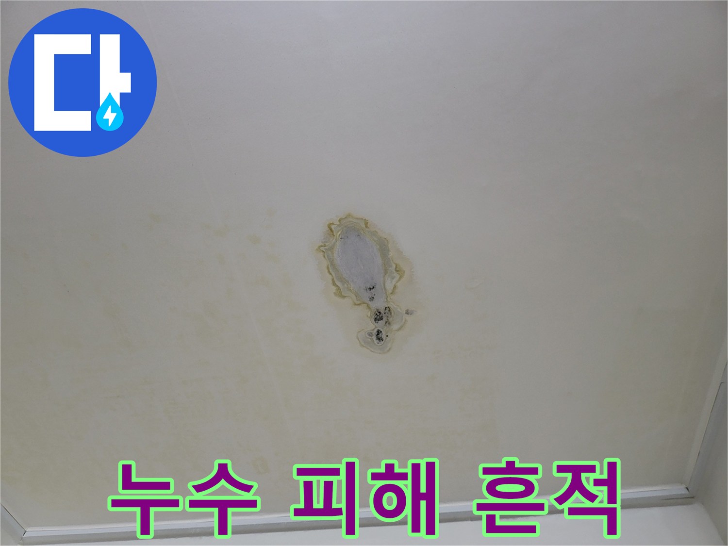천장-표면의-심한-누수-흔적과-얼룩