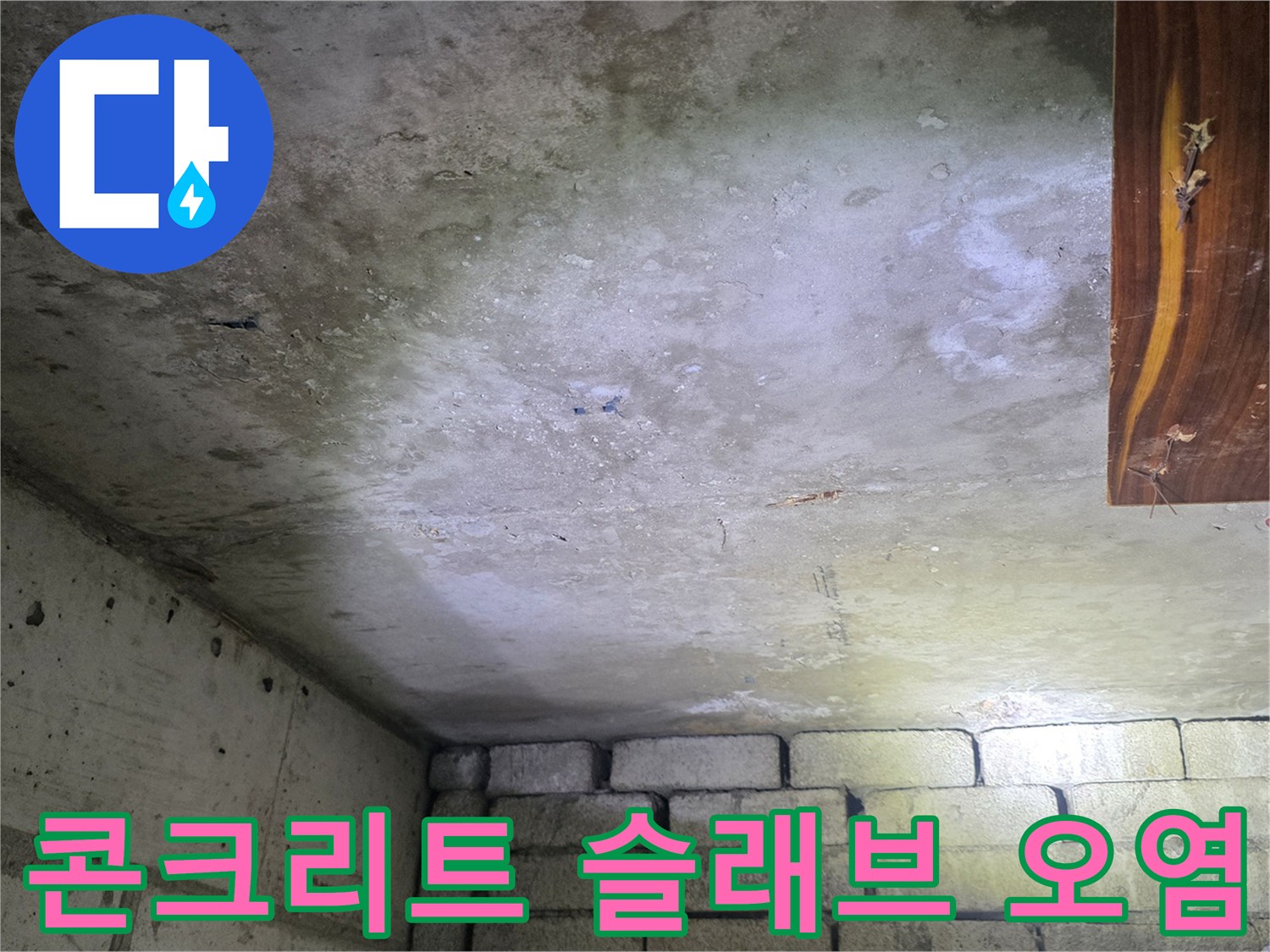 천장-콘크리트-면의-습기-및-얼룩-상태