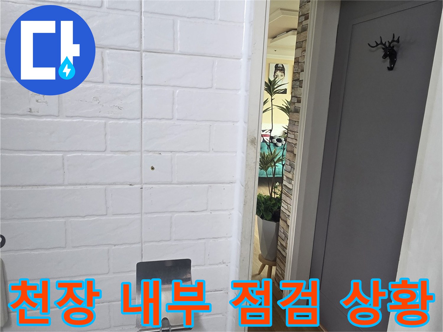 화장실-천장-내부-누수-흔적-조사