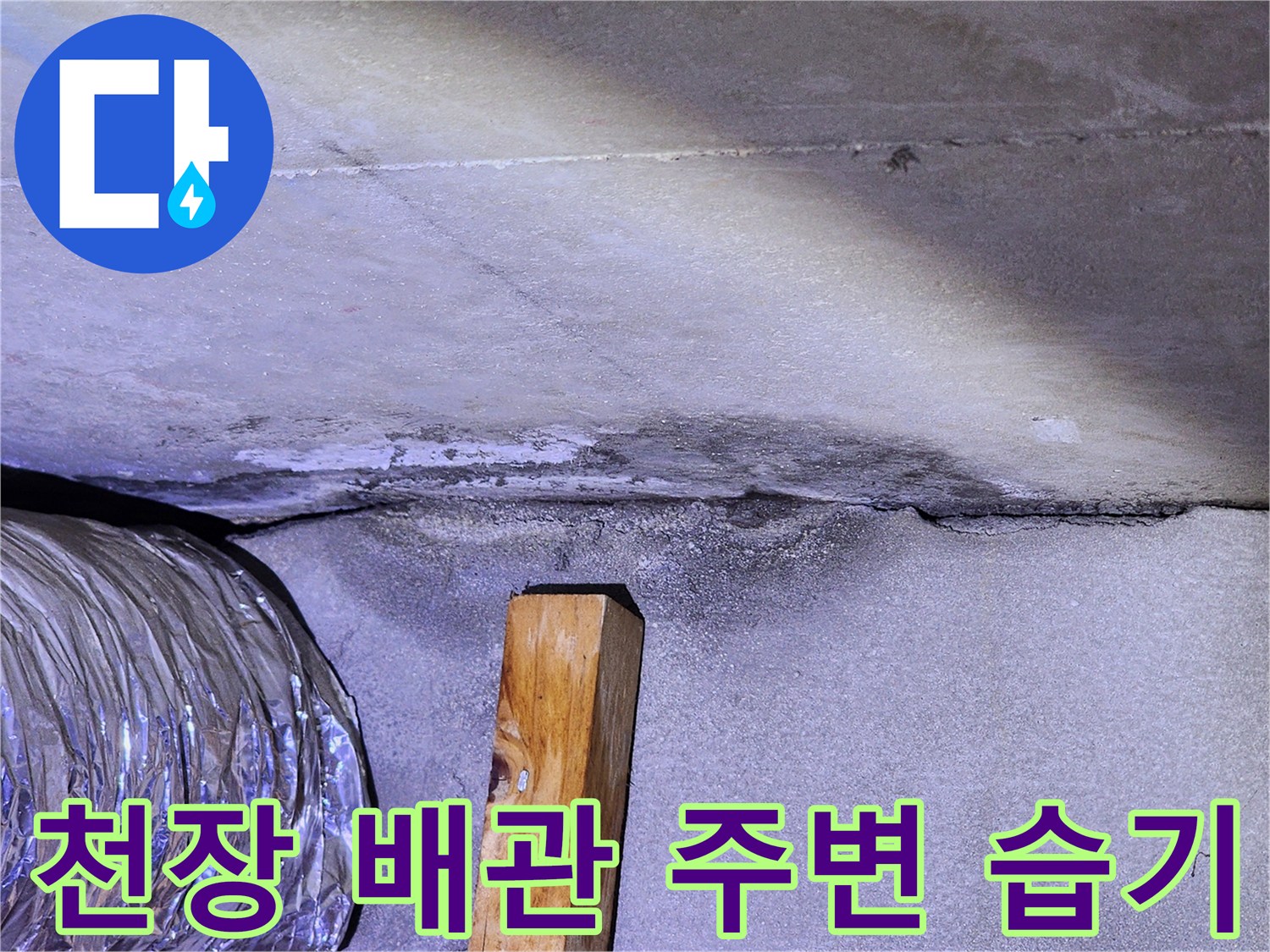 배관-주변-슬라브-표면의-습윤한-상태