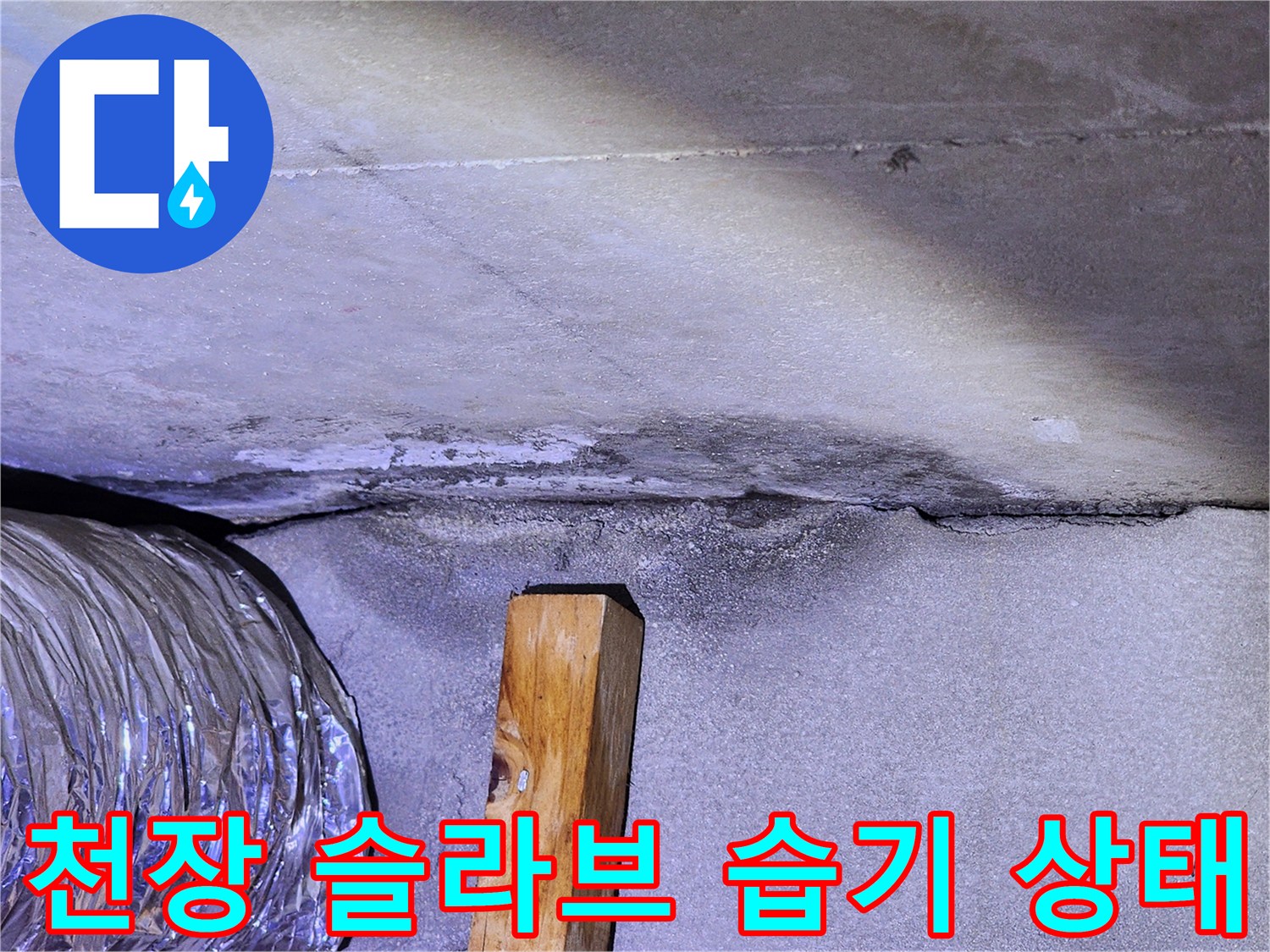 천장-슬라브-표면의-습기와-배관-주변-상태