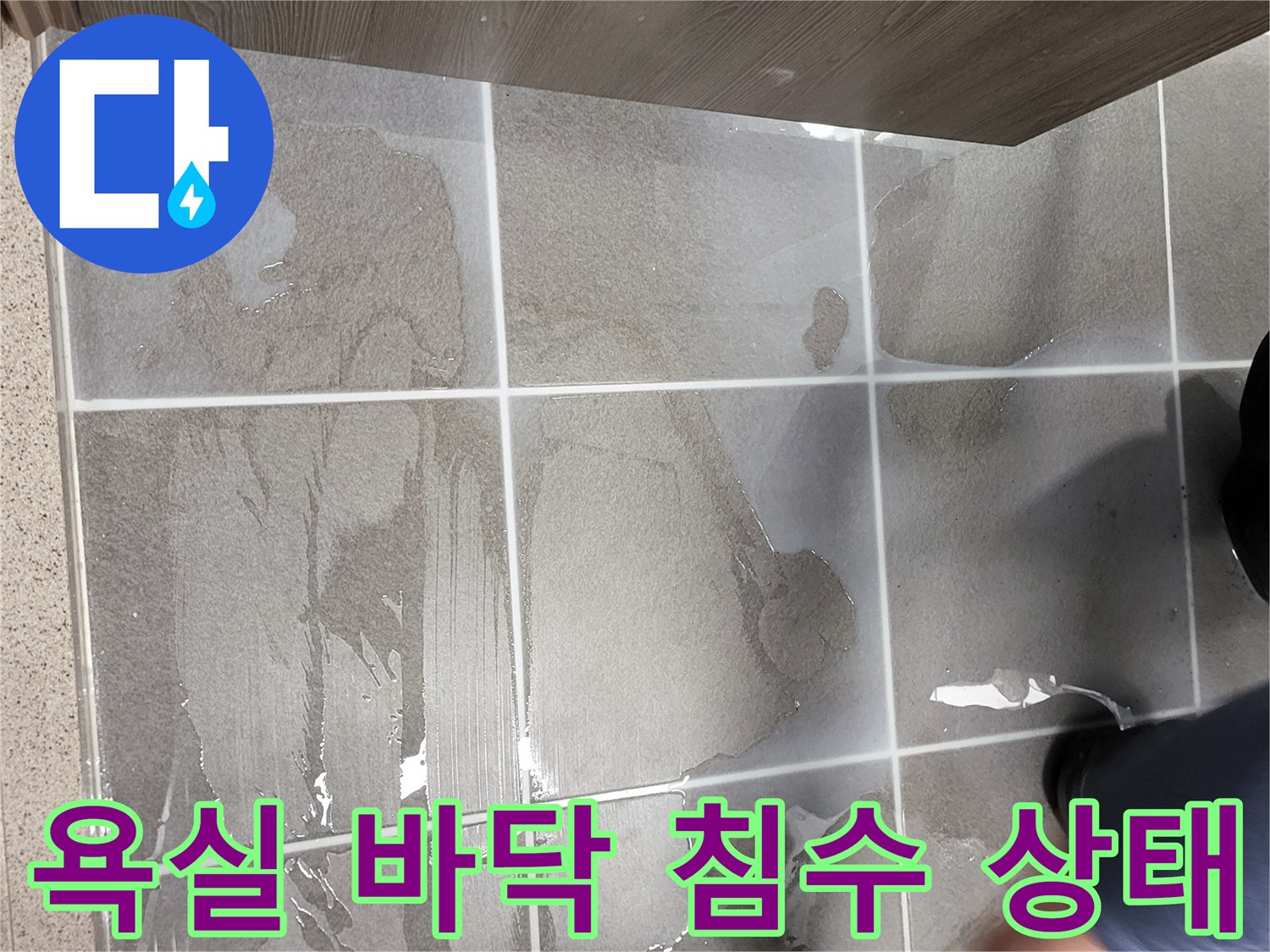 타일/틈새로/스며든/물기가/보이는/현장-사진