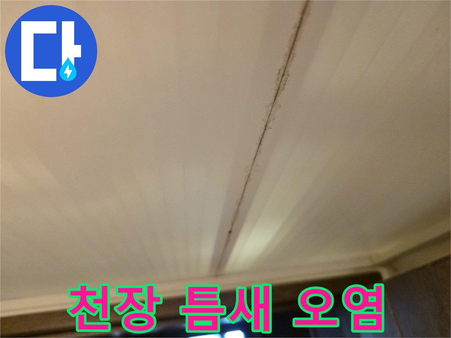 화장실-천장재-이음새-부분의-오염물질-상태