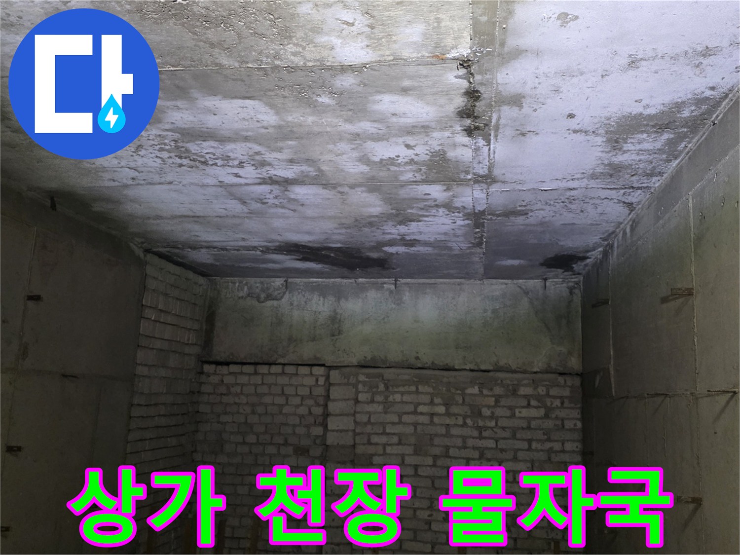 분당-수내동-상가-천장-슬래브-물샘-흔적