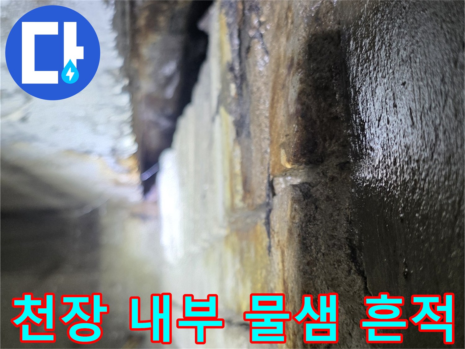 분당 수내동-습기로 인해 변색된 천장 구조물 부위