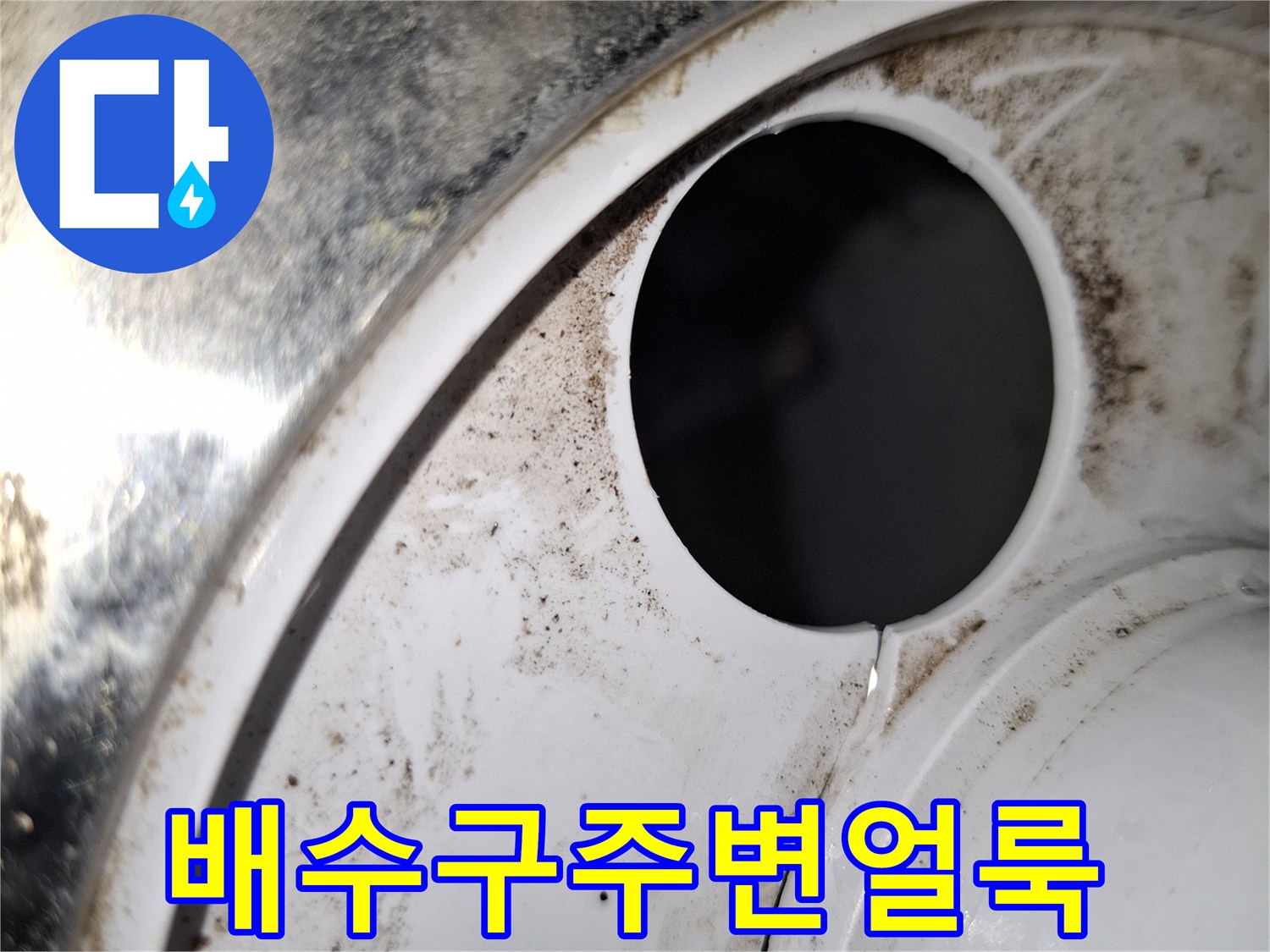 다용도실-배수관-입구-오염된-상태-사진