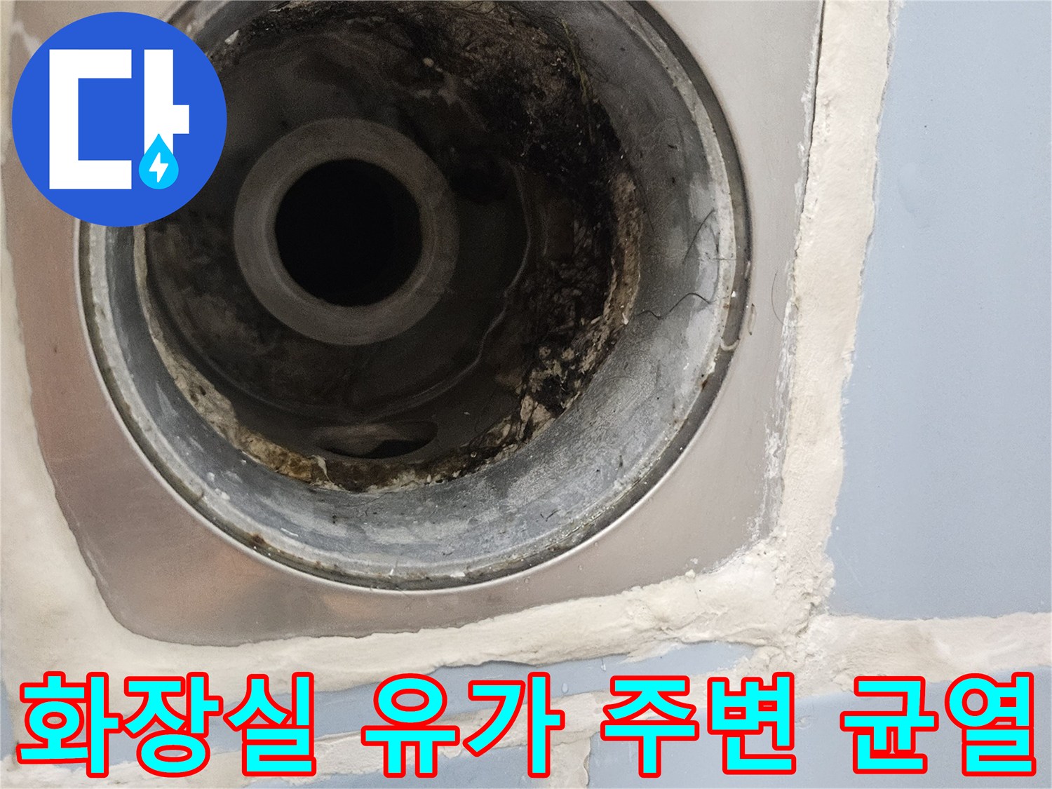 화장실-배수구-유가-주변의-방수층-파손-상태