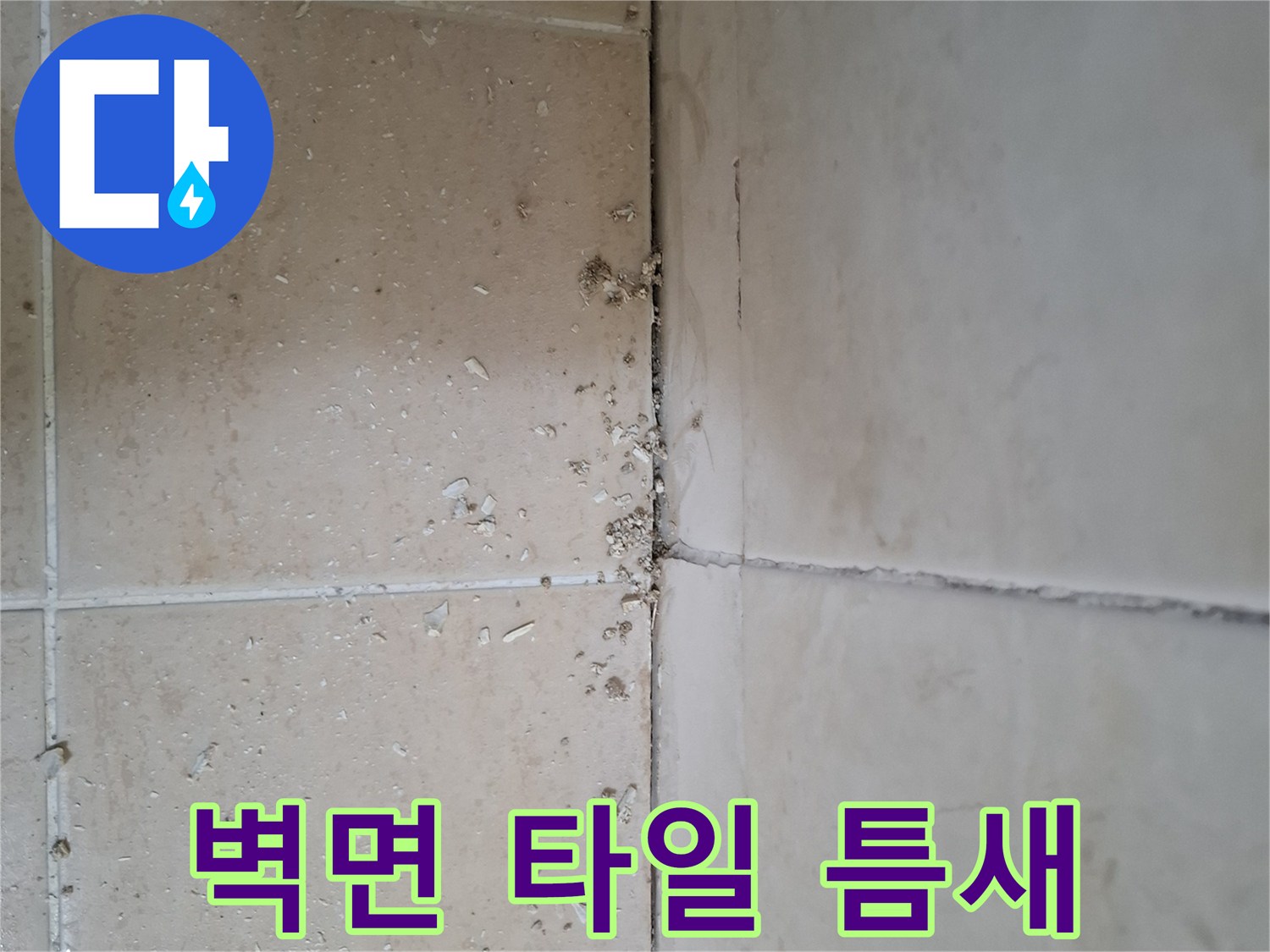 타일-경계-부분의-미세한-가루와-균열