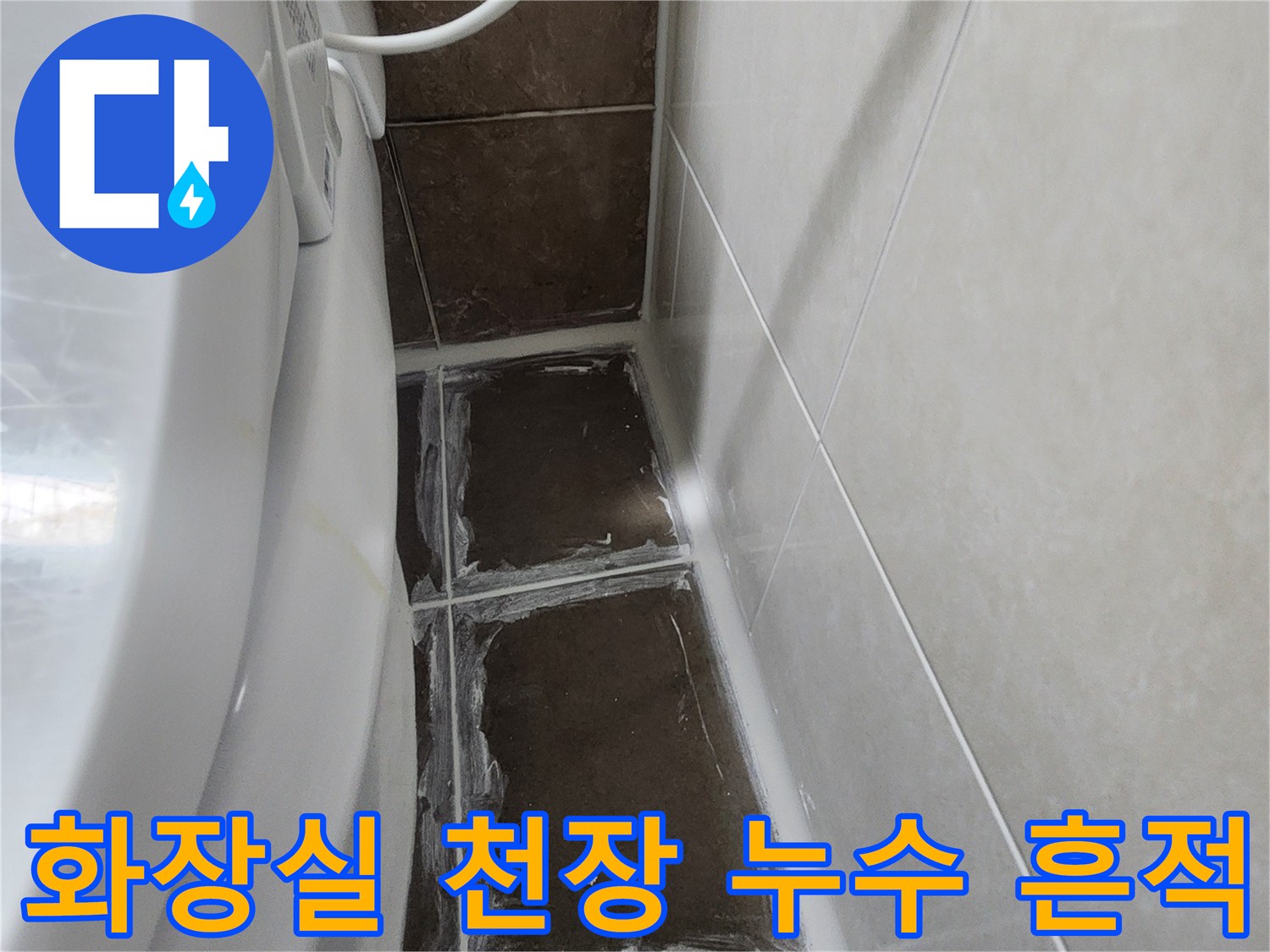 고양시-아파트-화장실-천장-부분의-물때와-습기-흔적