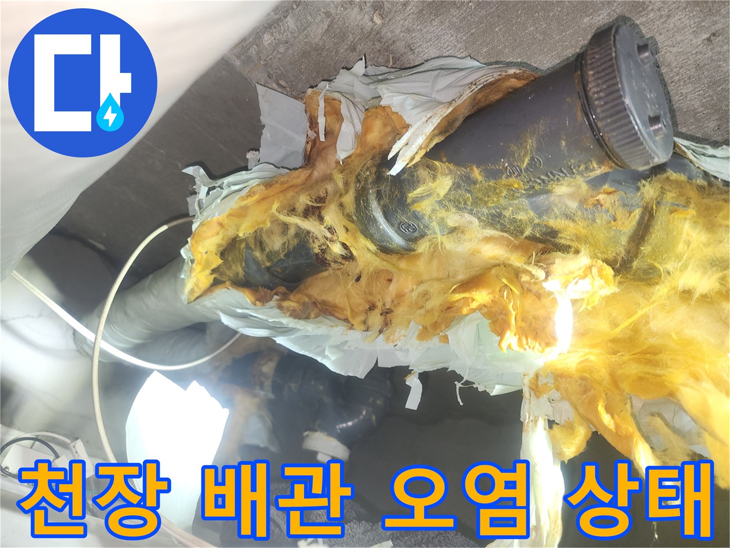 화장실-천장-배관-주변의-습기와-오염물질-상태