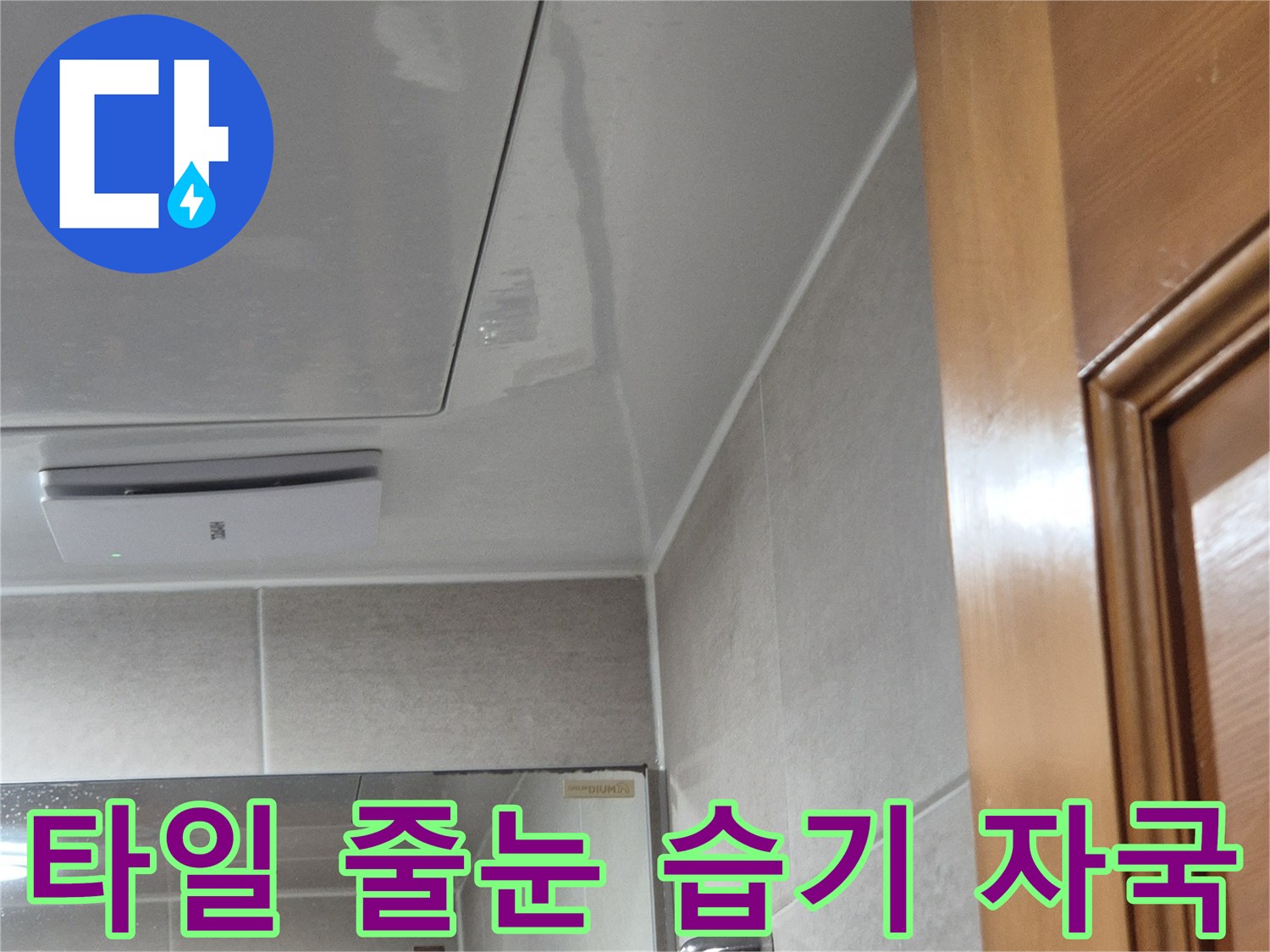 화장실-벽면-타일-사이-물샘-자국-발견