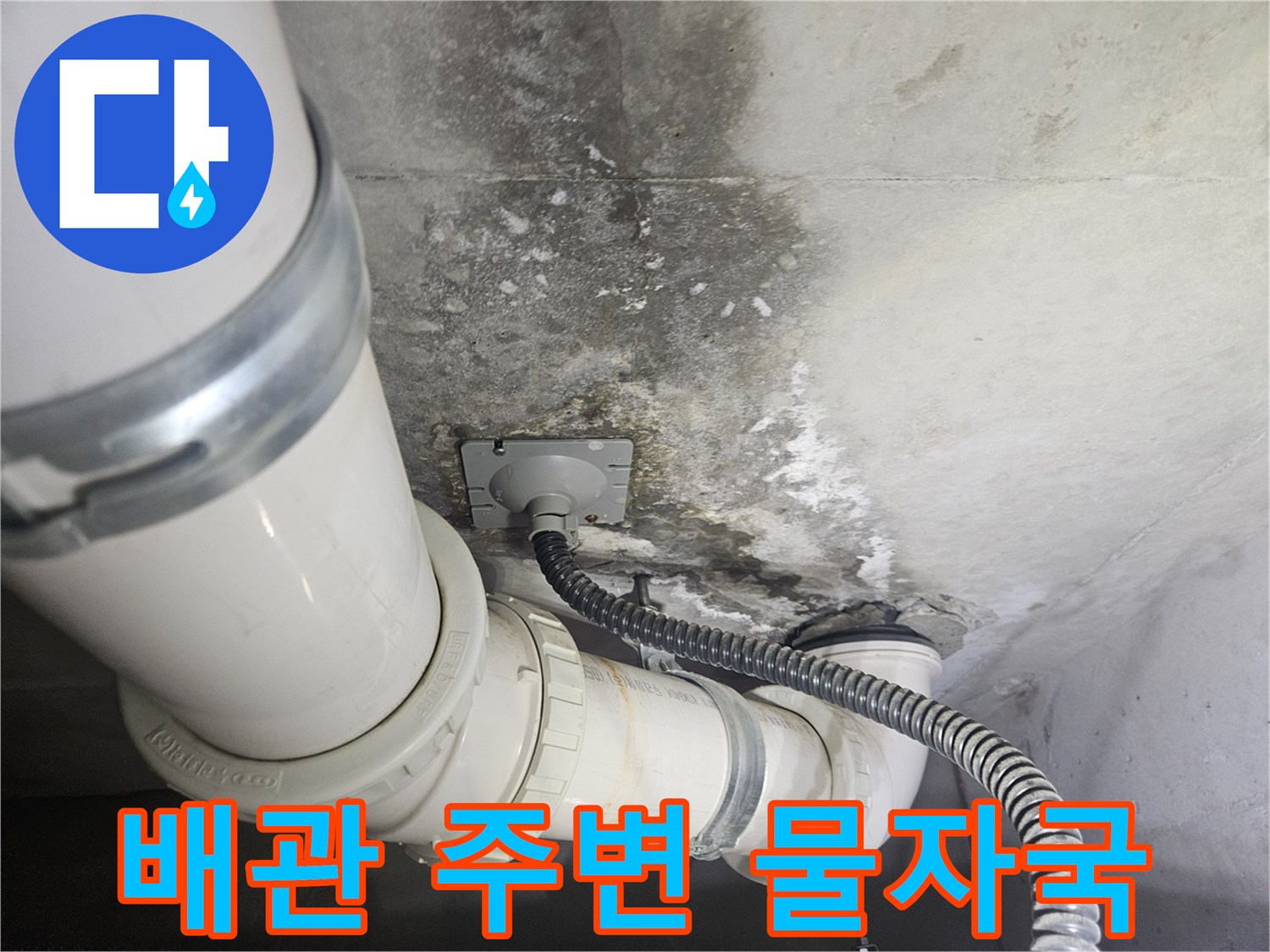 화장실-천장-배관-주변의-습기와-곰팡이-흔적