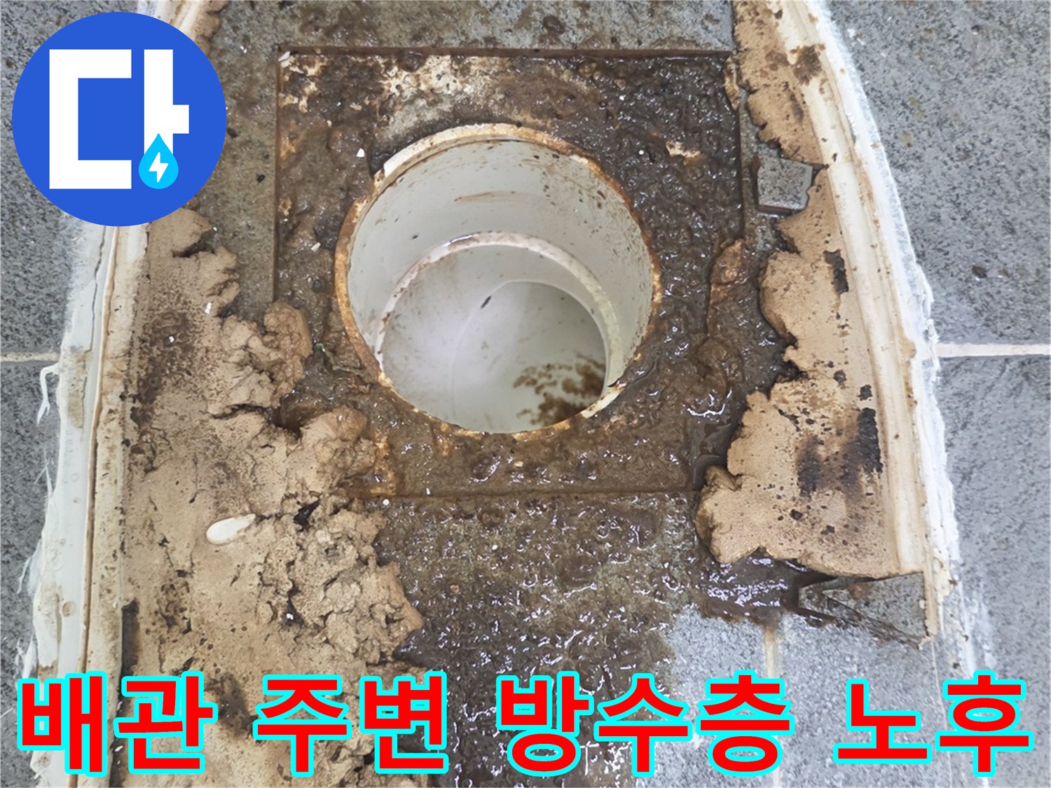 노후된-배수관-연결부와-오염된-바닥-면적
