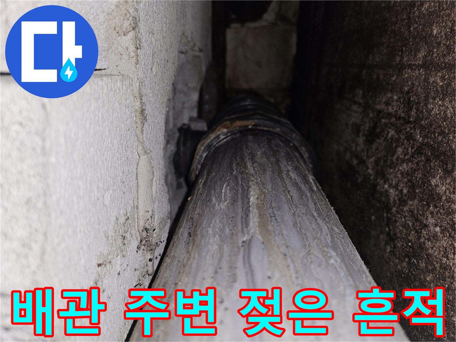물기가-스며든-천장-배관과-벽면-상태