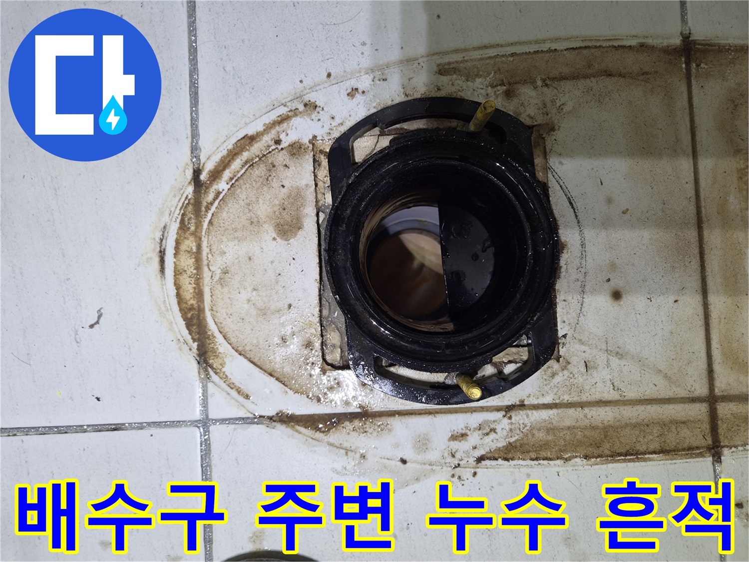 샤워부스-배수구-주변-오염된-타일-상태