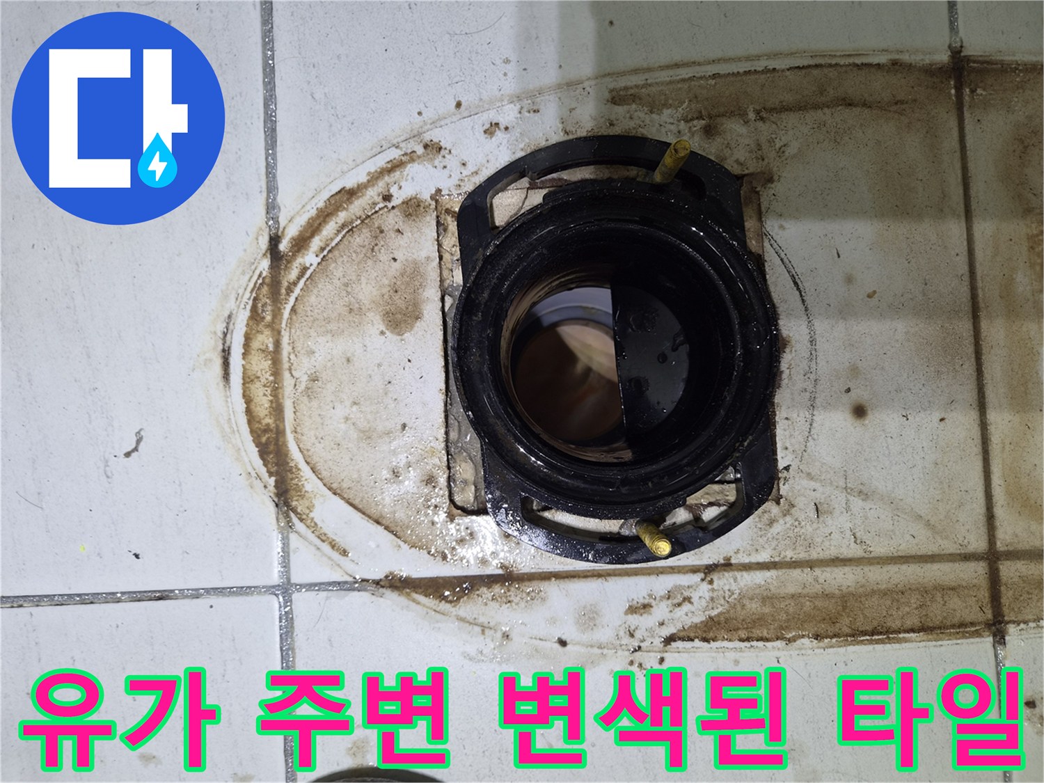 화성 향남 현장-배수구 주변의 심한 오염과 물샘 흔적 확인