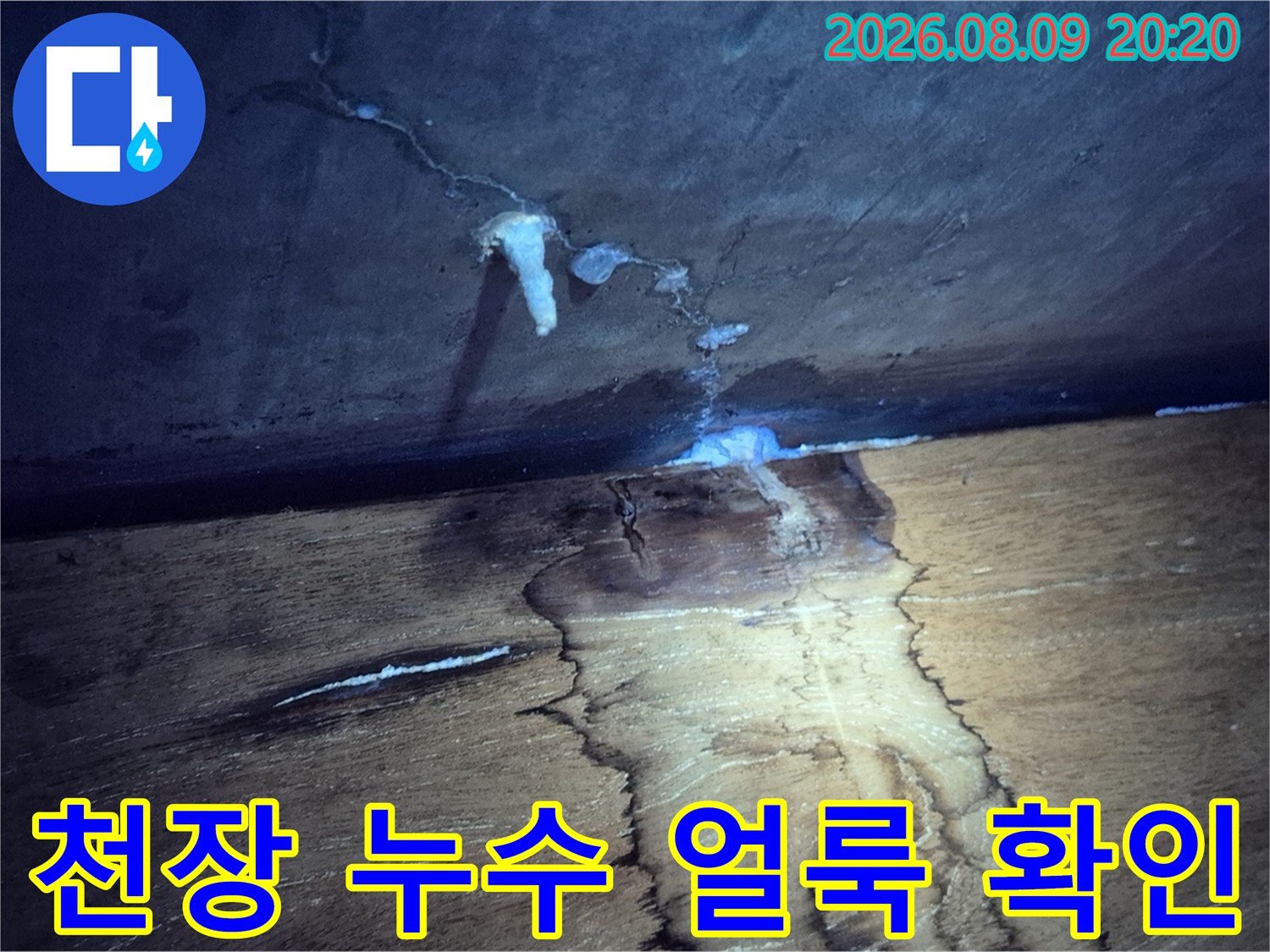 구리 인창동 아파트-천장에 발생한 습기와 곰팡이 흔적