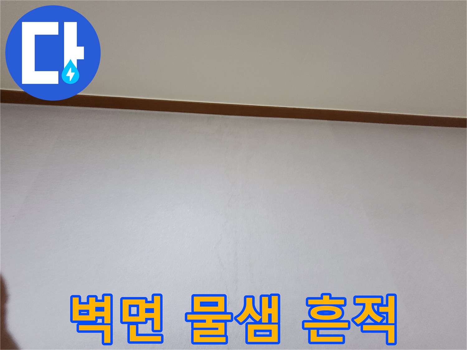 용인 기흥구 아파트 거실 벽면에 나타난 물샘 얼룩 현상