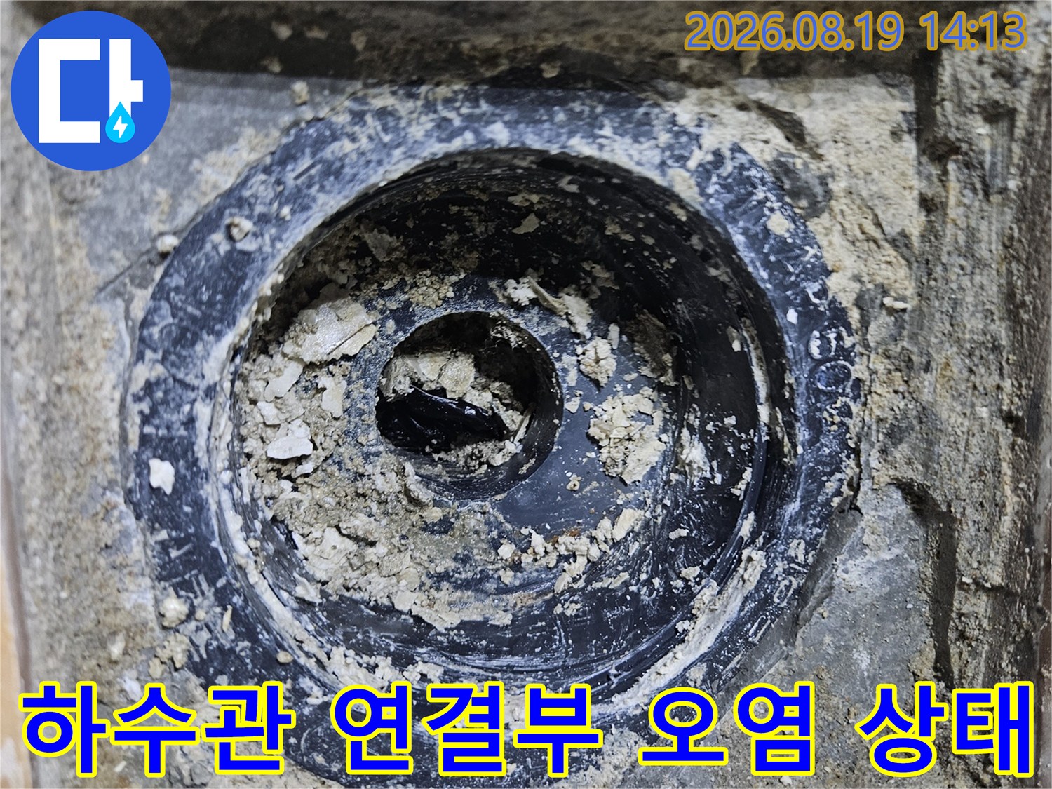 오염된 배수구 유가-내부의 이물질과 찌꺼기 확인