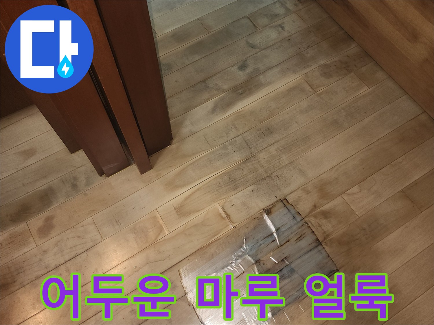 습기가-침투하여-변색이-진행된-마루-바닥