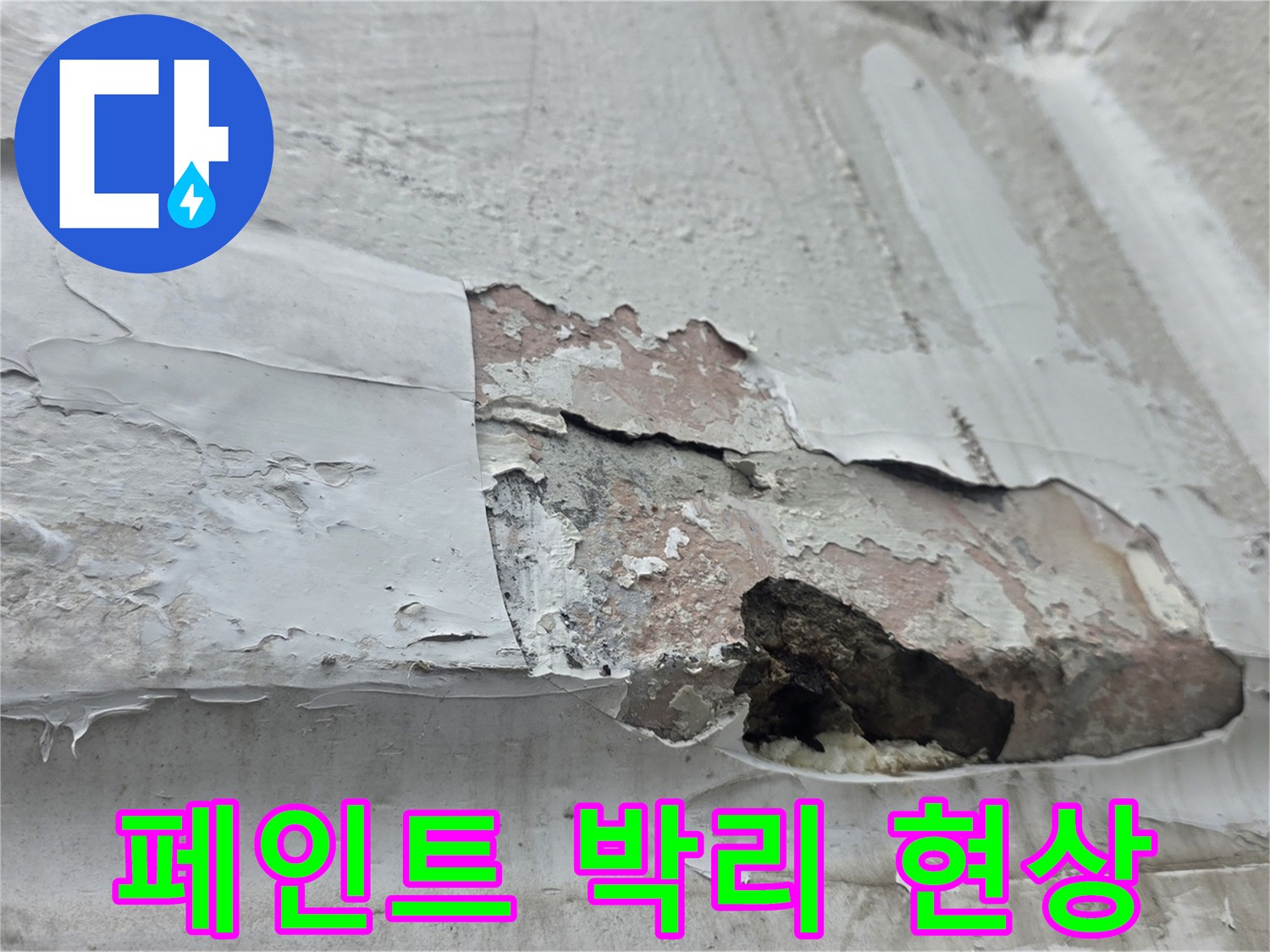 노원구 중계동 현장-벽면 페인트가 들뜨고 부식된 모습