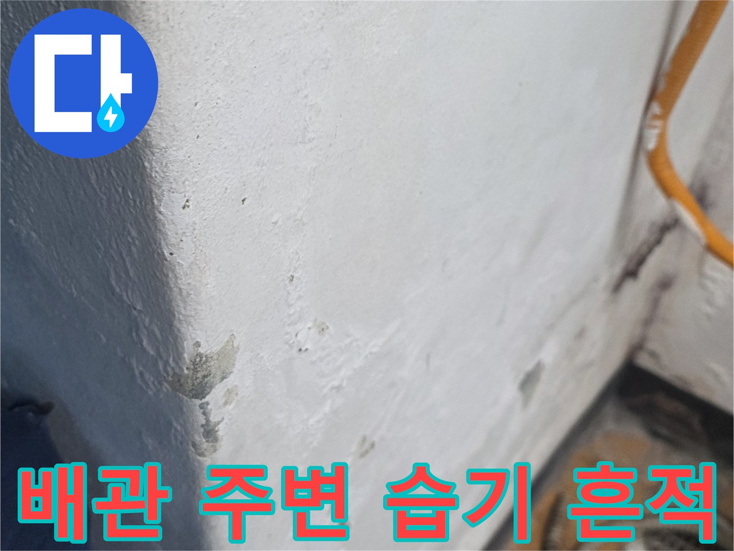 아파트-배관-주변의-젖은-흔적과-습기-상태