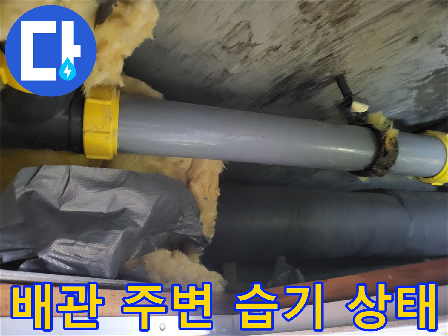 하왕십리동-화장실-천장-배관-및-젖은-단열재-사진