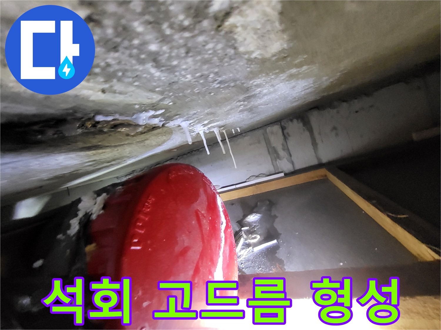 천장-배관-주변-백화-현상-발생-사진