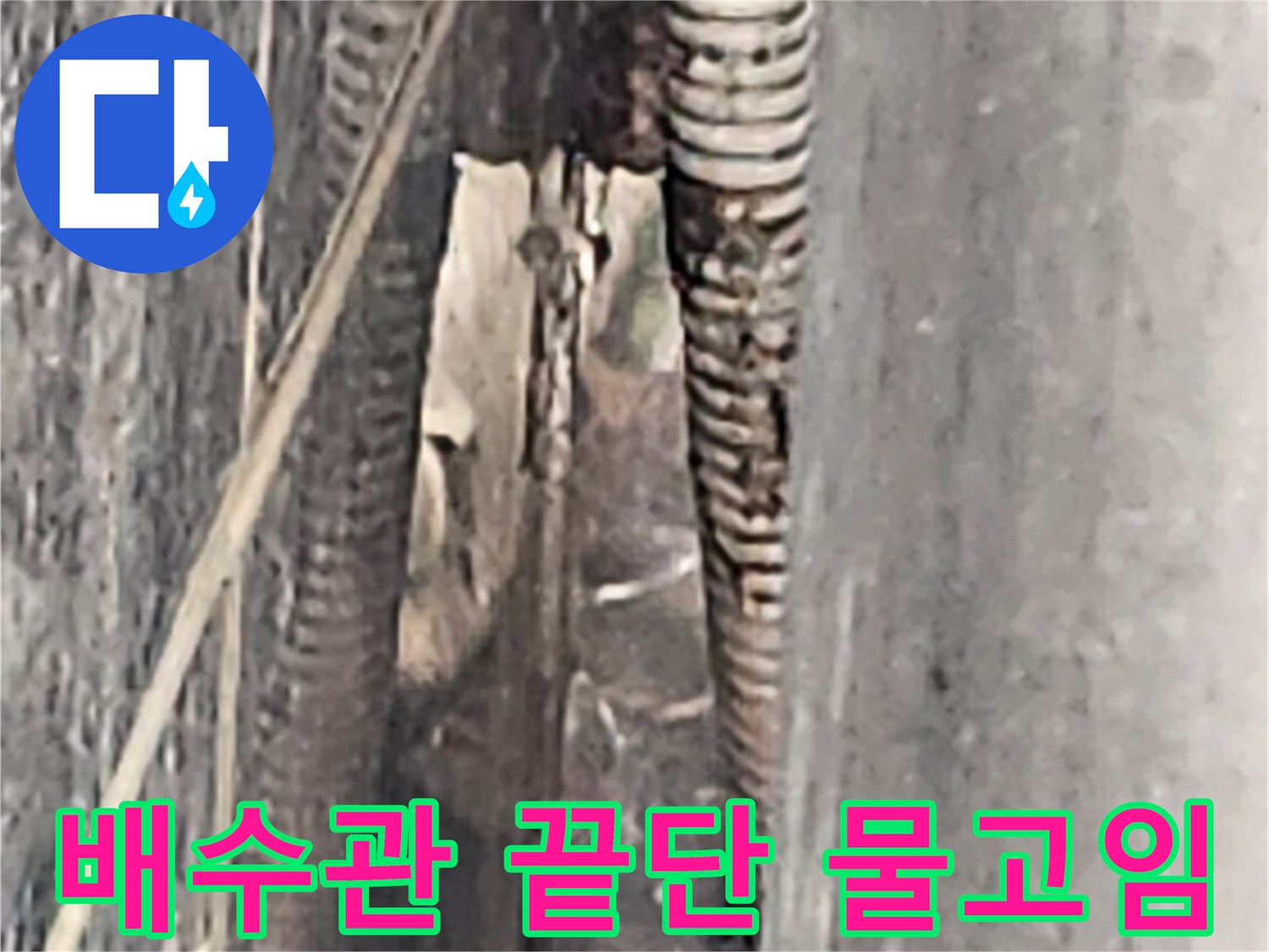 배수-배관-주변의-물길-형성-상태