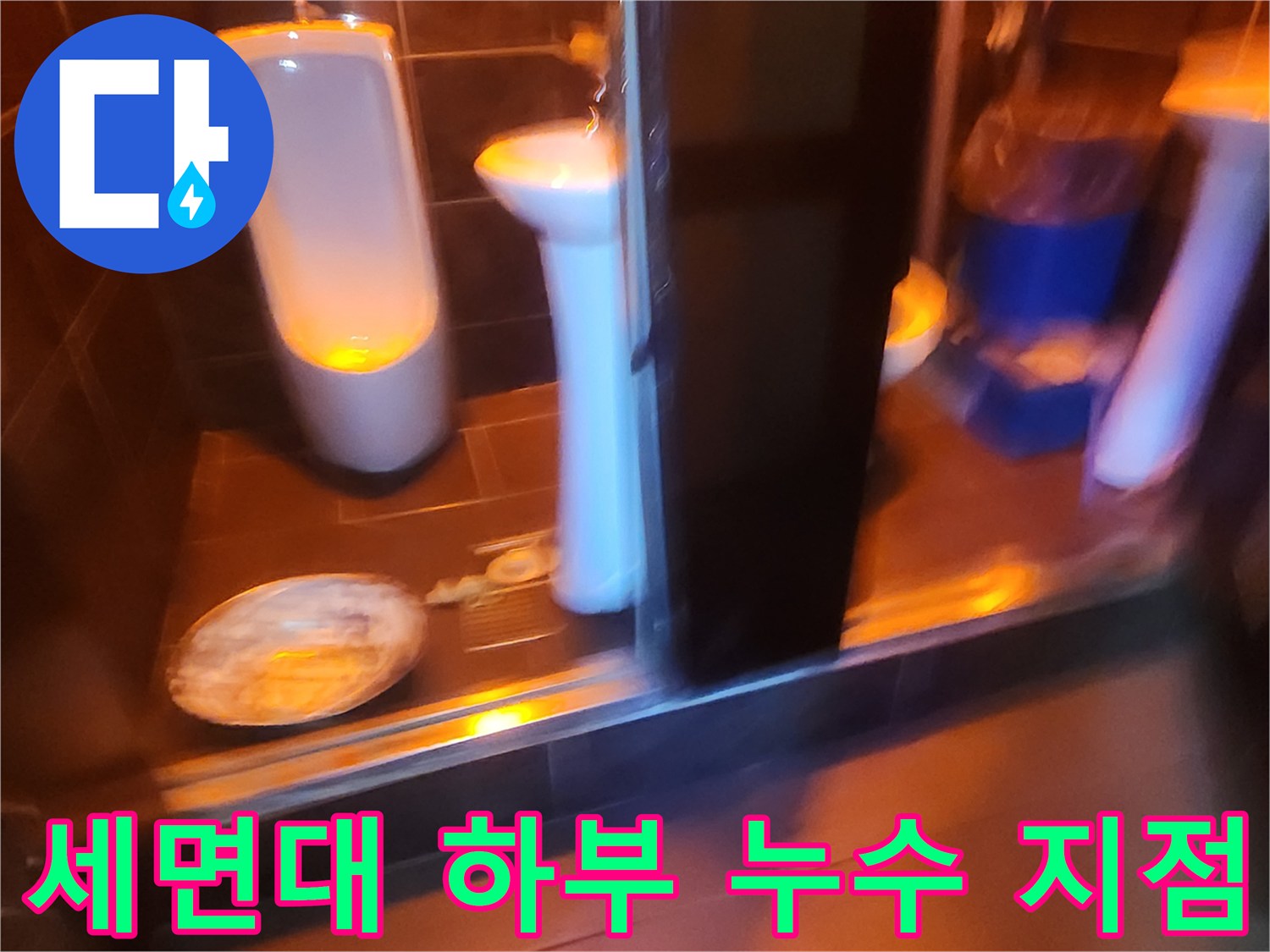 도선동 현장-타일 틈새를 통해 스며든 물의 흔적 조사
