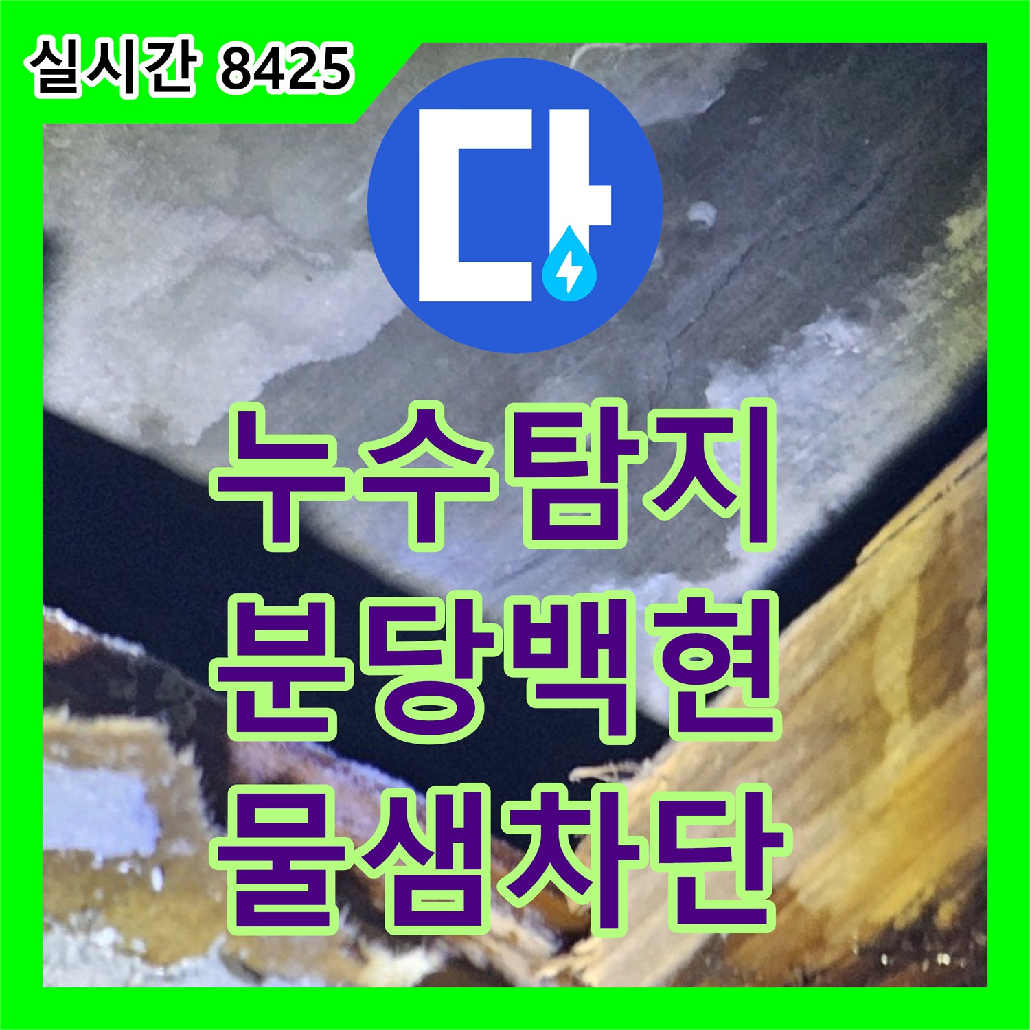 누수탐지 아랫층 거실 천장 물자국 원인이 된 다용도실 세탁실 동배관 수리 과정 경기 성남시 분당구 백현동