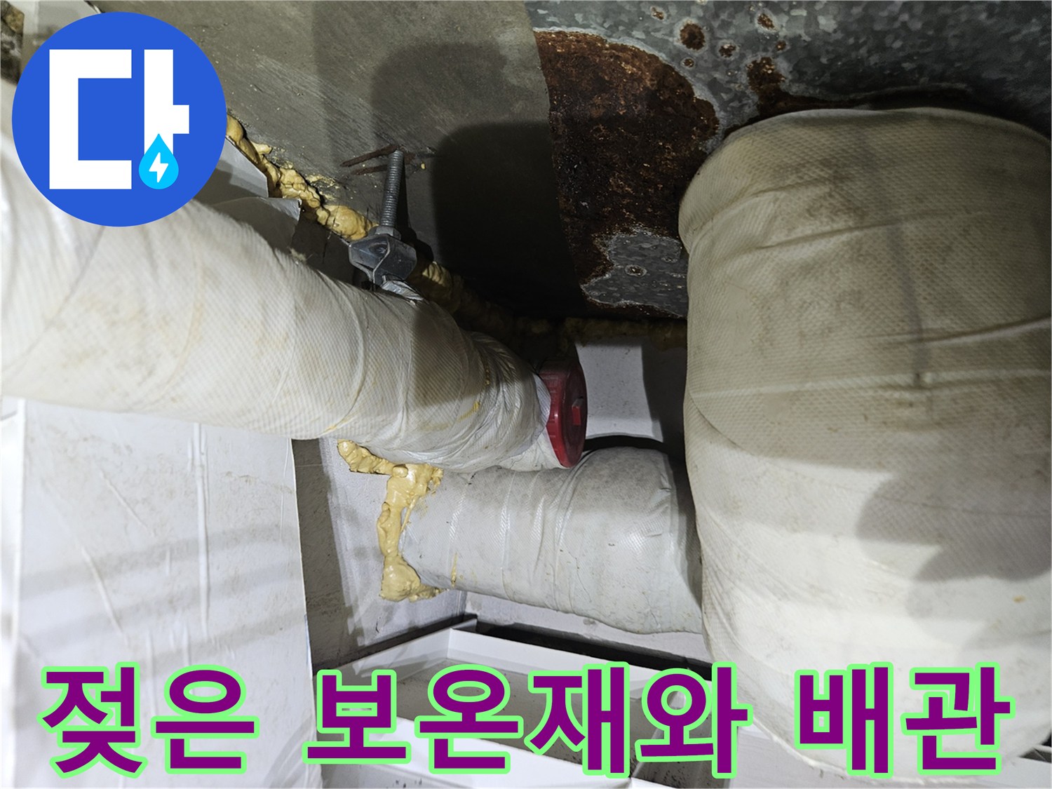 습기를-머금고-있는-배수관-연결부위