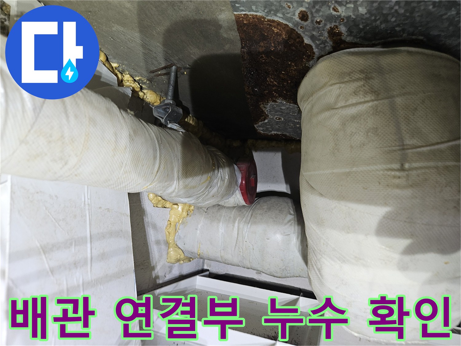 아래층-천장에서-확인한-배수관-누수-부위