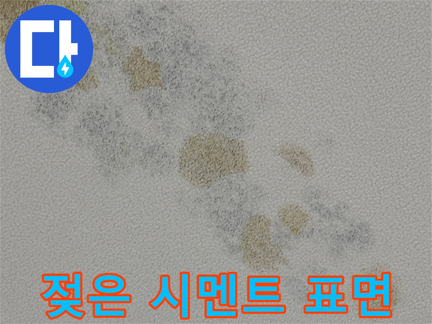 습기로 인해 갈색으로 오염된 화장실 천장 구조물