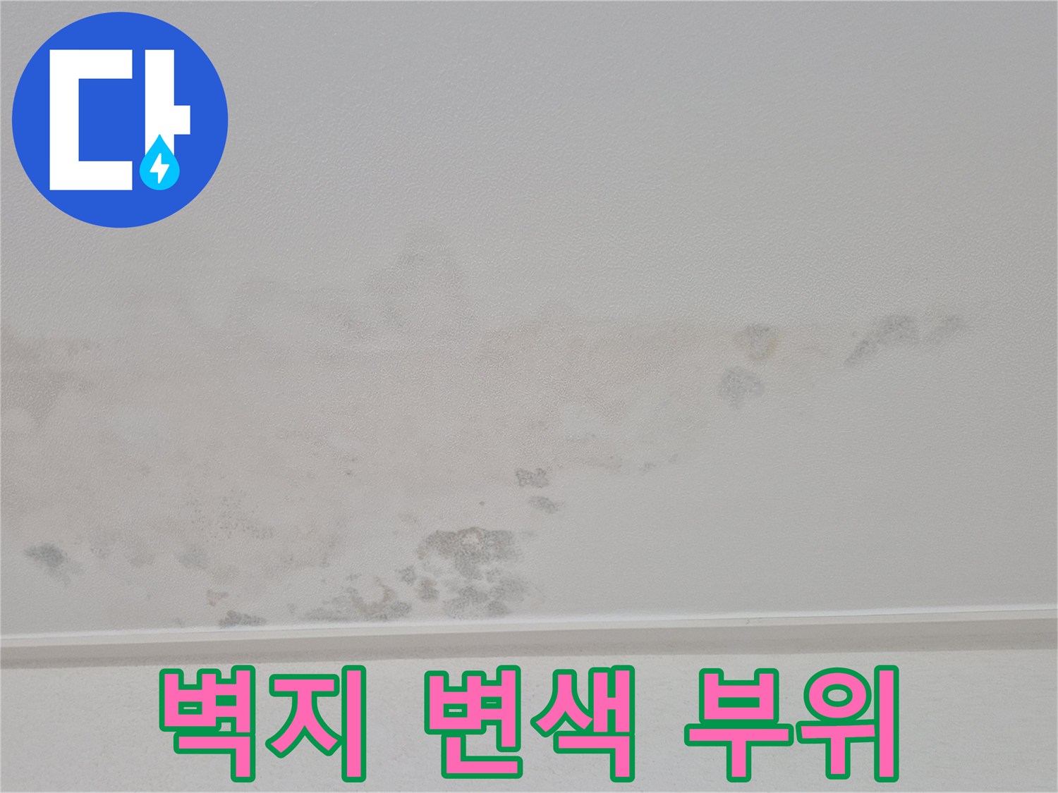 천장-벽지-중앙의-누수-변색-구간