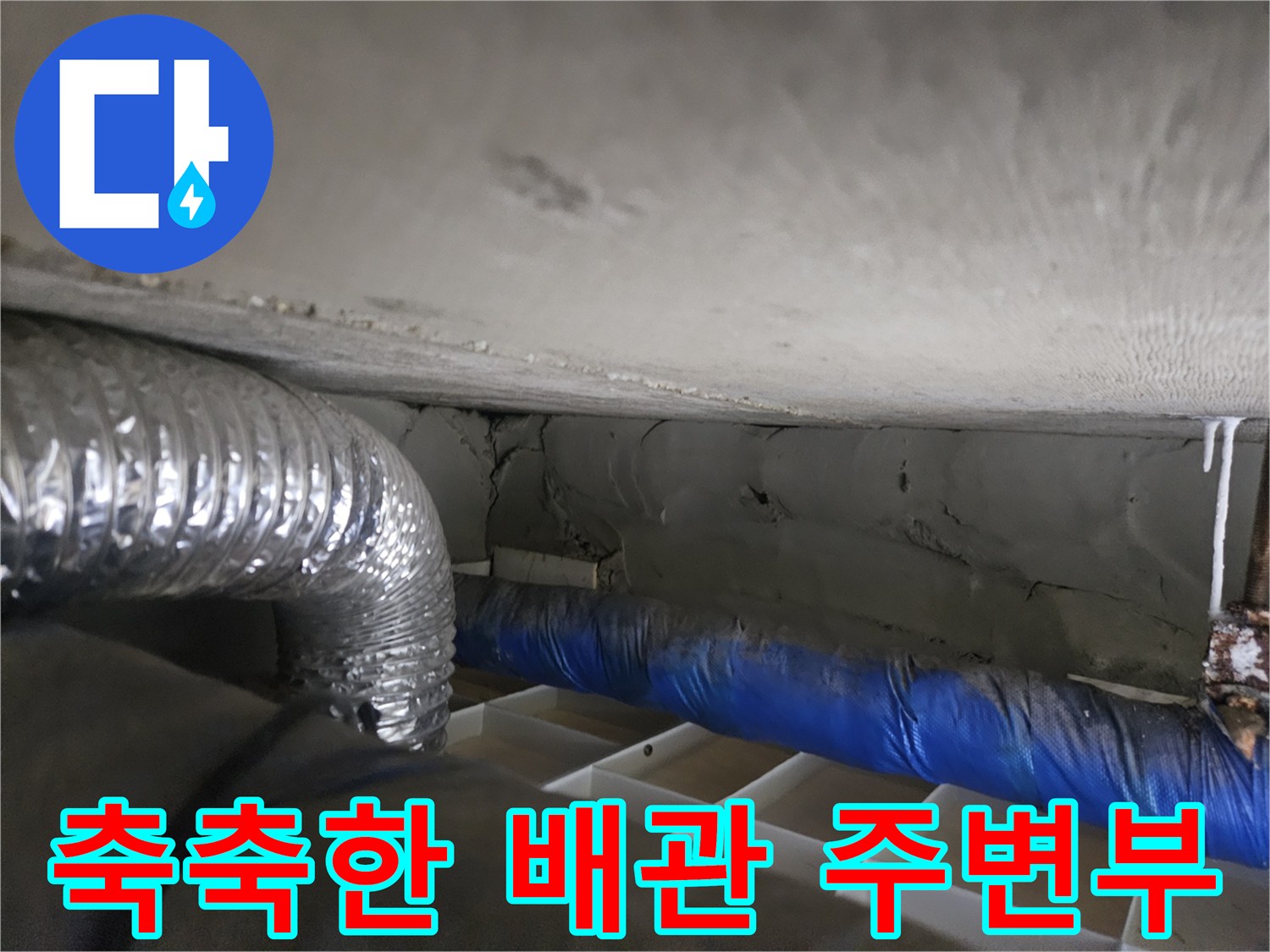 천장-내부-배관-주변의-습윤한-상태
