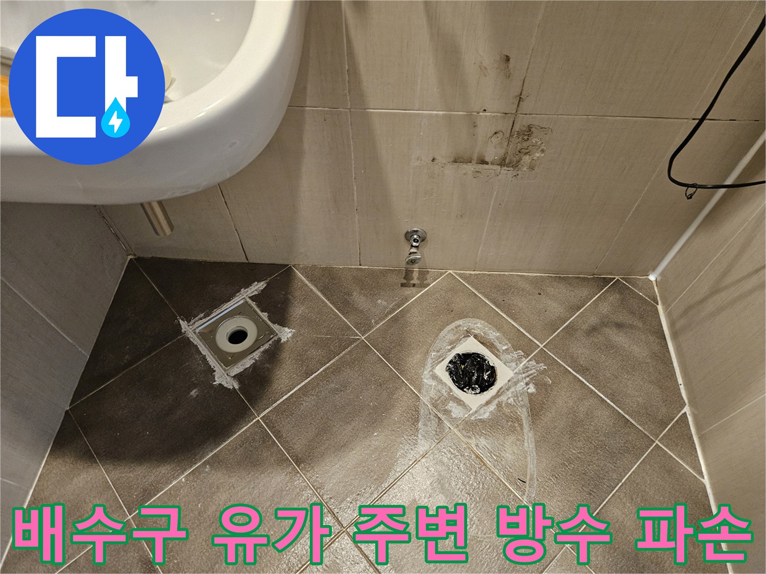 일산동구-욕실-배수구-주변-방수층-훼손-현장